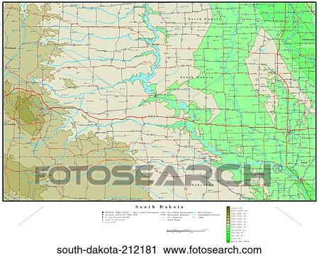 Stock Image - map, contour, united states, usa, states. Fotosearch