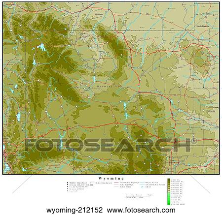 Stock Image - map, contour, united states, usa, states. Fotosearch