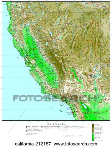 Stock Photo - map, contour, united states, usa, states. Fotosearch