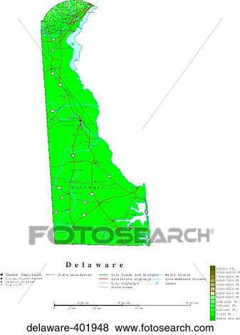 Stock Photo - map, contour, united states, usa, states. Fotosearch