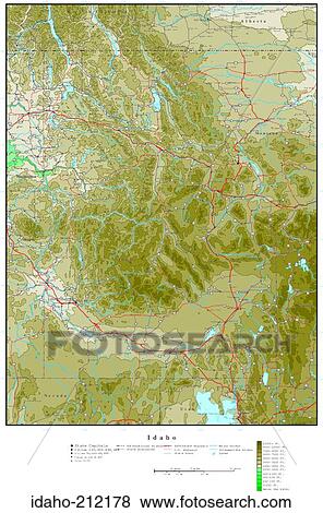 Stock Photo - map, contour, united states, usa, states. Fotosearch