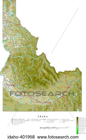 Stock Photo - map, contour, united states, usa, states. Fotosearch