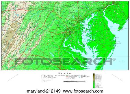 Stock Photo - map, contour, united states, usa, states. Fotosearch