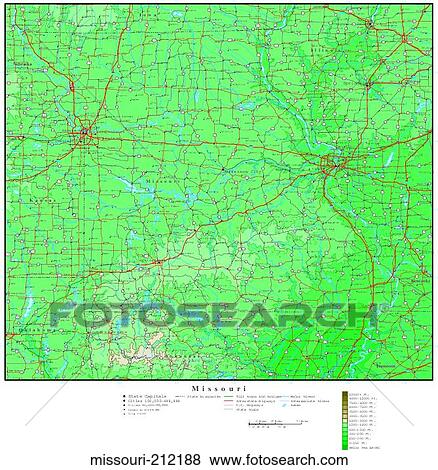 Stock Photo - map, contour, united states, usa, states. Fotosearch