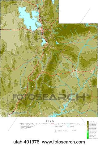 Stock Photograph - map, contour, united states, usa, states. Fotosearch