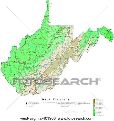 Stock Photograph - map, contour, united states, usa, states. Fotosearch
