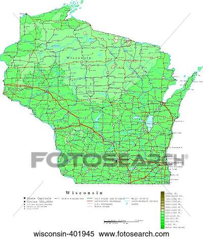 Stock Photography - map, contour, united states, usa, states. Fotosearch