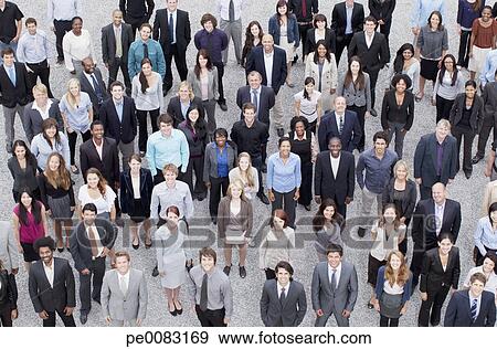 Portrait of business people in crowd View Large Photo Image Stock Photograph - Portrait of business people in crowd. Fotosearch - Search Stock Photography, Posters, Pictures, and Photo Clipart Images