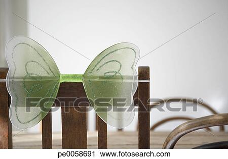Empty Chair With Butterfly Decor On Back Stock Image Pe0058691