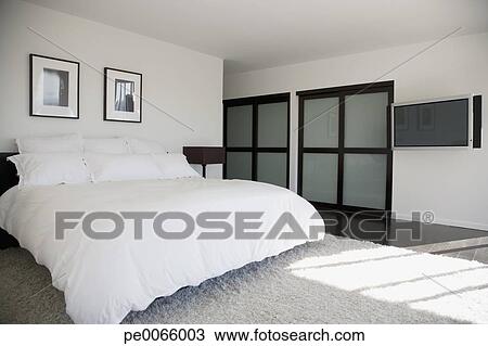 Stock Foto - binnenste, van, hippe, slaapkamer pe0066003 - Zoek ... Stock Foto - binnenste, van, hippe, slaapkamer pe0066003 - Zoek ...