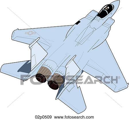 Clip Art of f-15 top rear 02p0509 - Search Clipart, Illustration ...