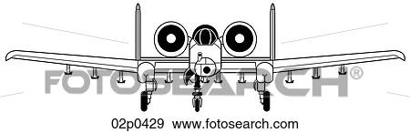 a-10a front view View Large Clip Art Graphic Clip Art - a-10a front view. Fotosearch