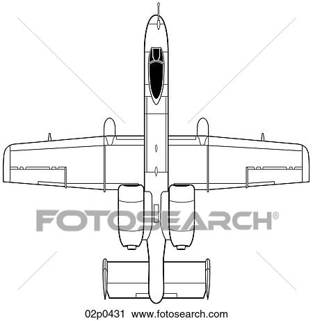 a-10a top view View Large Clip Art Graphic Clipart - a-10a top view. Fotosearch