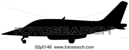 Clip Art - alpha jet side icon. Fotosearch