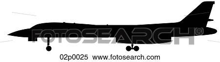 Clipart - b-1 side icon. Fotosearch