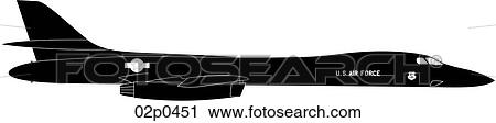 Clipart - b-1b black. Fotosearch