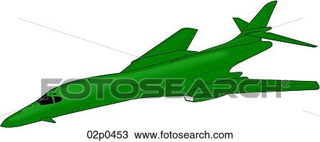 Clipart - b-1b lancer. Fotosearch