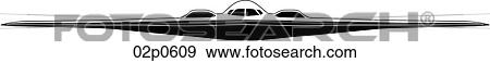 Clip Art - b-2 front view w_o landing. Fotosearch