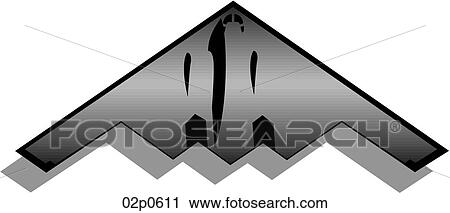 Clipart - b-2 top shaded 1. Fotosearch