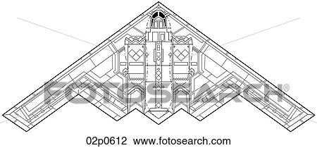 Clipart - b-2 top view. Fotosearch