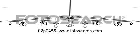 b-52 front view View Large Clip Art Graphic Clipart - b-52 front view. Fotosearch