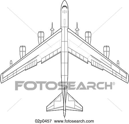 Clip Art - b-52 top view. Fotosearch