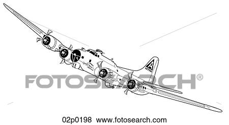 Clip Art - boeing b-17. Fotosearch