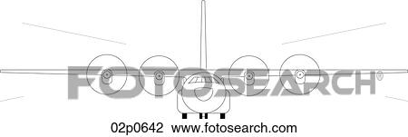 Clipart - c-130 front. Fotosearch