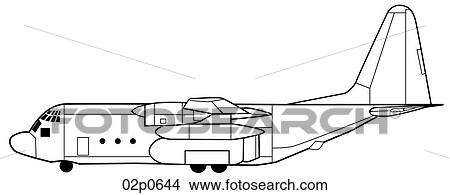 Clipart - c-130 side view. Fotosearch