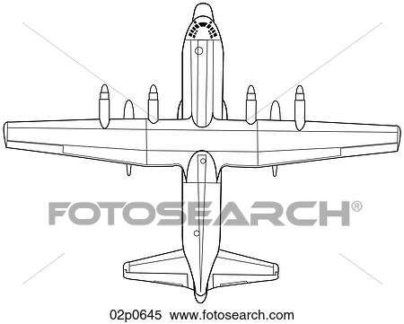 Clipart - c-130 top view. Fotosearch