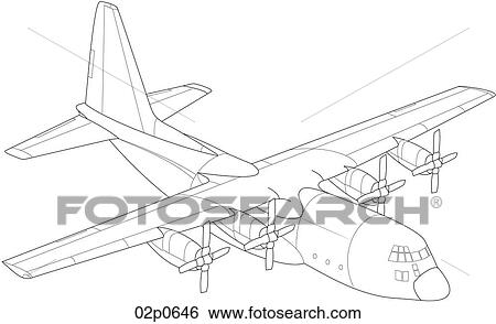 Clip Art - c-130b perspective. Fotosearch