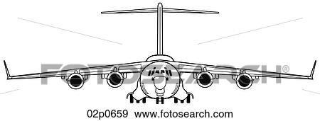 c-17a front view View Large Clip Art Graphic Clip Art - c-17a front view. Fotosearch