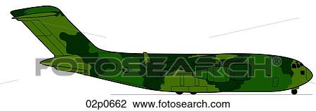 Clipart - c-17a side camo. Fotosearch