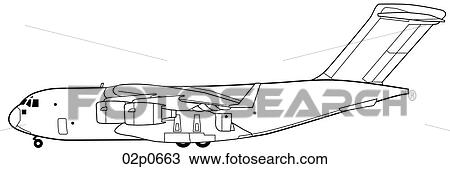 Clipart - c-17a side view. Fotosearch