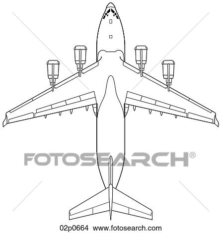 Clipart - c-17a top view. Fotosearch