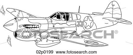 Clip Art - curtis p-40 warhawk. Fotosearch