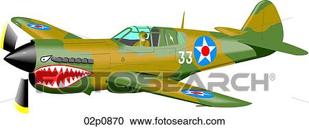 curtis p-40 warhawk View Large Clip Art Graphic Clipart - curtis p-40 warhawk. Fotosearch