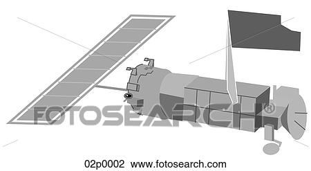 Clipart - defense metr satellite. Fotosearch