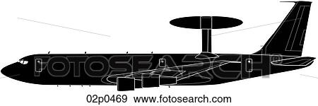 Clip Art - e-3 awacs (bl). Fotosearch