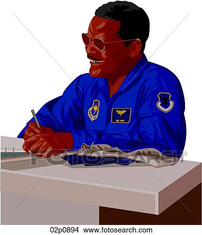 Clipart - evaluating officer. Fotosearch
