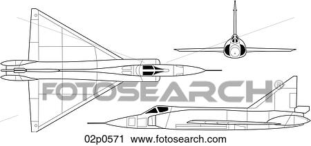 Clipart - f-102a delta dagger 3v. Fotosearch