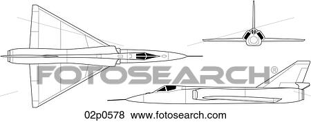 Clip Art - f-106a delta dart 3v. Fotosearch
