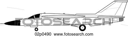f-111 side view View Large Clip Art Graphic Clipart - f-111 side view. Fotosearch