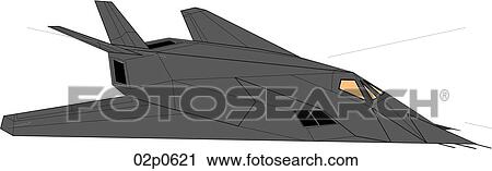 Clipart - f-117a nighthawk. Fotosearch