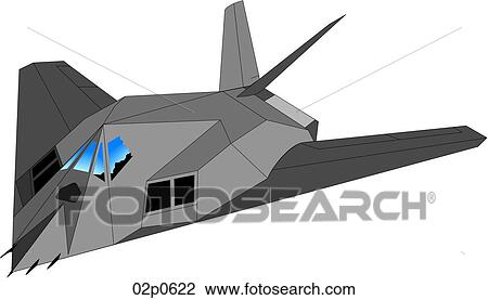 Clipart - f-117a perspective. Fotosearch