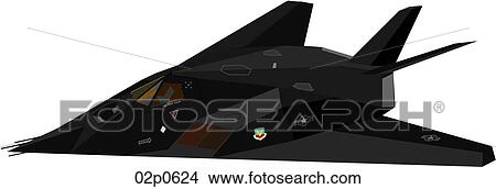 Clipart - f-117a stealth fighter. Fotosearch