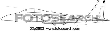 Clipart - f-15 side. Fotosearch