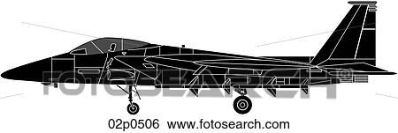 Clip Art - f-15 side view (bl). Fotosearch