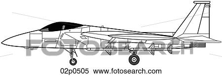Clipart - f-15 side view. Fotosearch