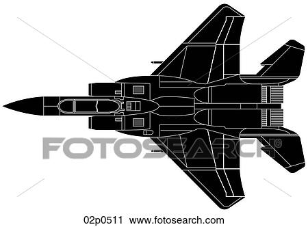 Clipart - f-15 top view (bl). Fotosearch